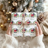 Personalised Santa Christmas Wrapping Paper – Festive Kids Gift Wrap – Custom Name Holiday Gift Paper