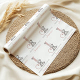 Personalised Pink Reindeer Christmas Wrapping Paper – Cute Kids Gift Wrap – Custom Name Holiday Paper