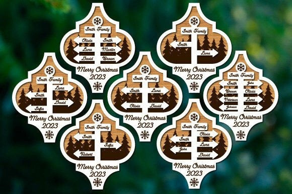 Personalised North Pole Style Christmas Tree Decoration