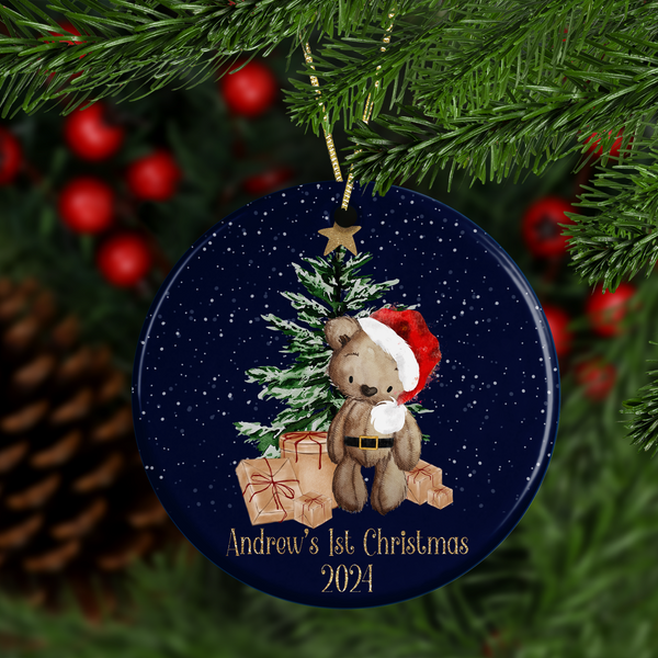 Christmas brown bear tree decoration