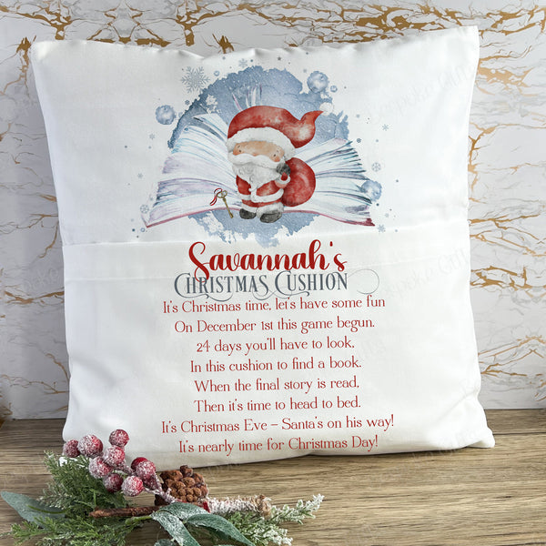 Santa Christmas Book Cushion