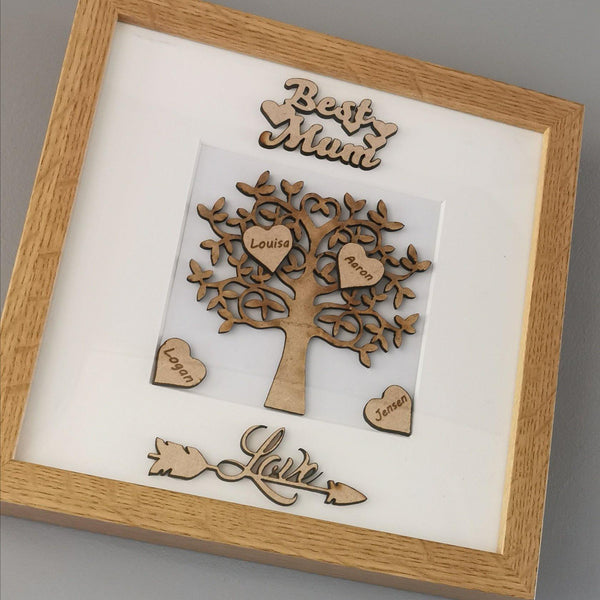 Best Mum Family tree Frame - Twin Town Crafts