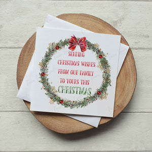 Christmas Wishes Red wreath card