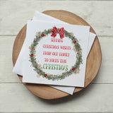 Christmas Wishes Red wreath card