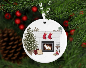 Personalised Christmas Family Fireplace tree decoration (2-7 names)