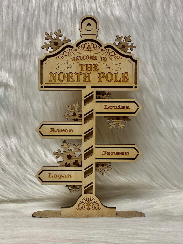 North Pole Family Sign
