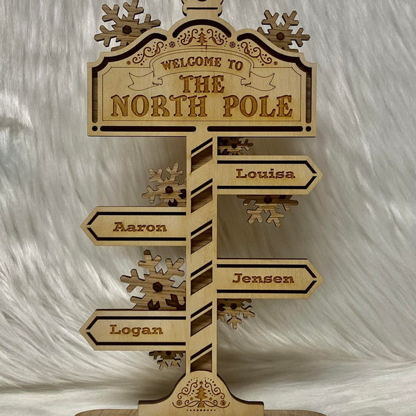 North Pole Family Sign