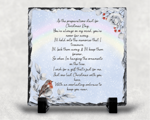 Christmas Robin Memorial Slate (with and without photo) - Twin Town Crafts