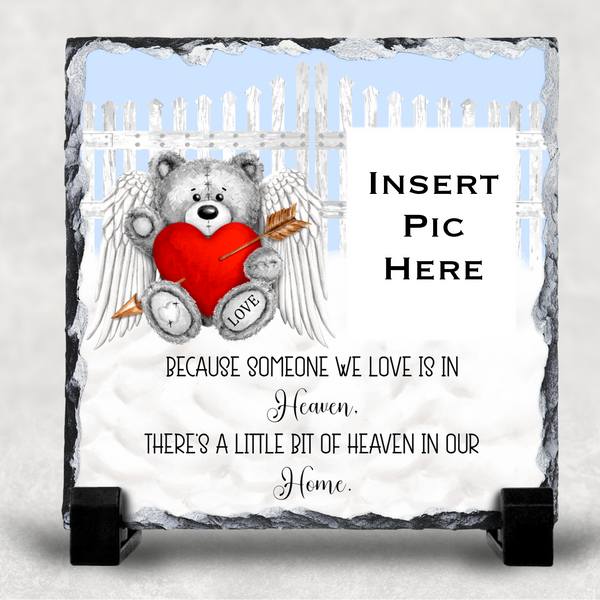 Memorial Bear Slate With/Without photo.