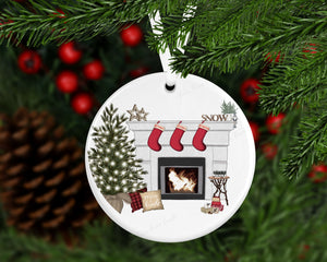 Personalised Christmas Family Fireplace tree decoration (2-7 names)