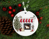 Personalised Christmas Family Fireplace tree decoration (2-7 names)