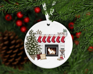 Personalised Christmas Family Fireplace tree decoration (2-7 names)