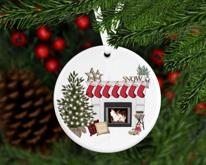 Personalised Christmas Family Fireplace tree decoration (2-7 names)