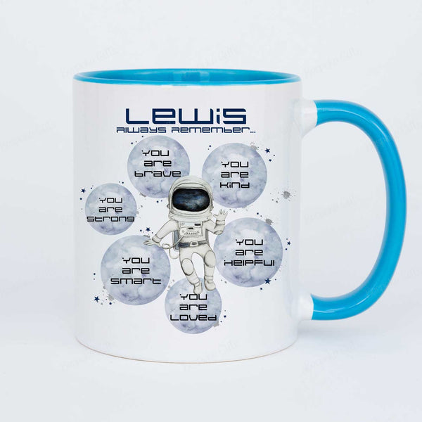 Personalised Spaceman Affirmations Mug - Inspire Young Astronauts