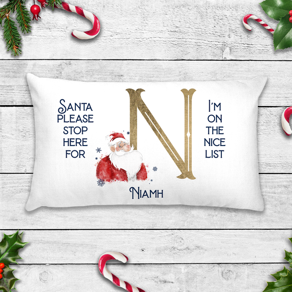 Gold Santa alphabet Pillowcase