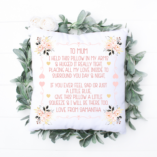 Personalised hug pillow