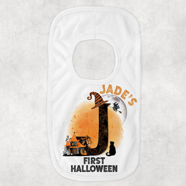 Personalised Halloween Witch Initial Bib