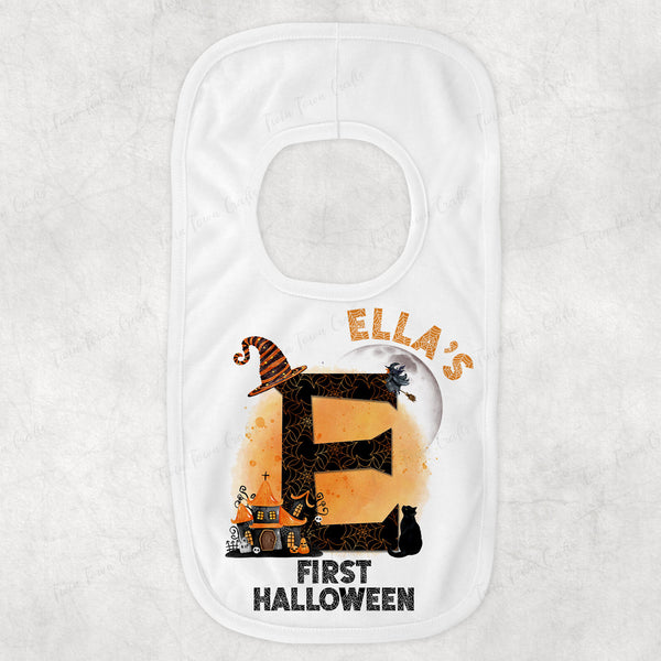 Personalised Halloween Witch Initial Bib