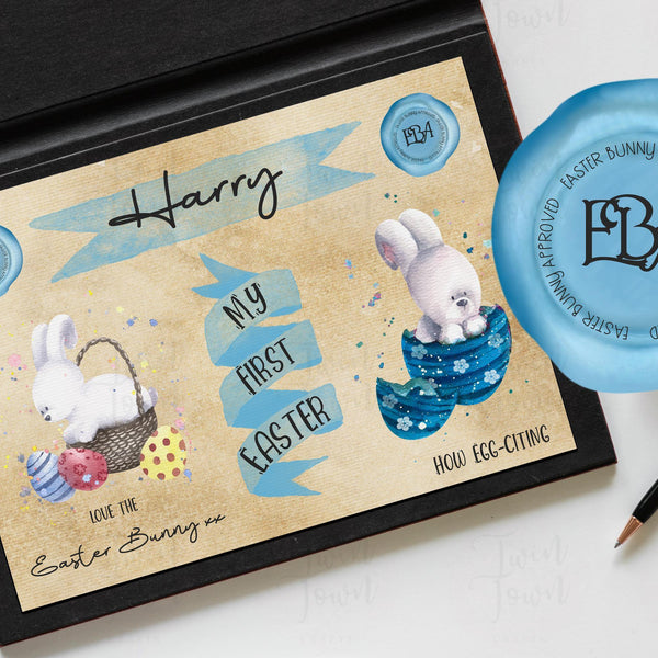 Personalised Blue First Easter Certificate - Twin Town Crafts