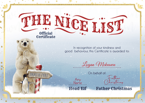 Arctic Nice list certificates/ Letters - Twin Town Crafts