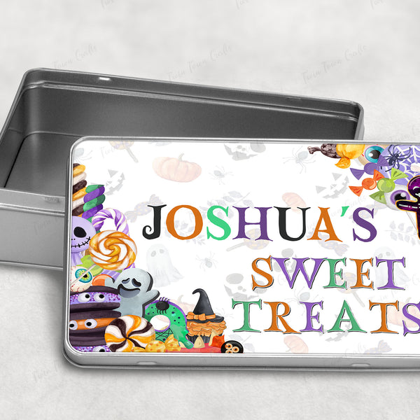 Personalised Halloween Sweet Treats Tin