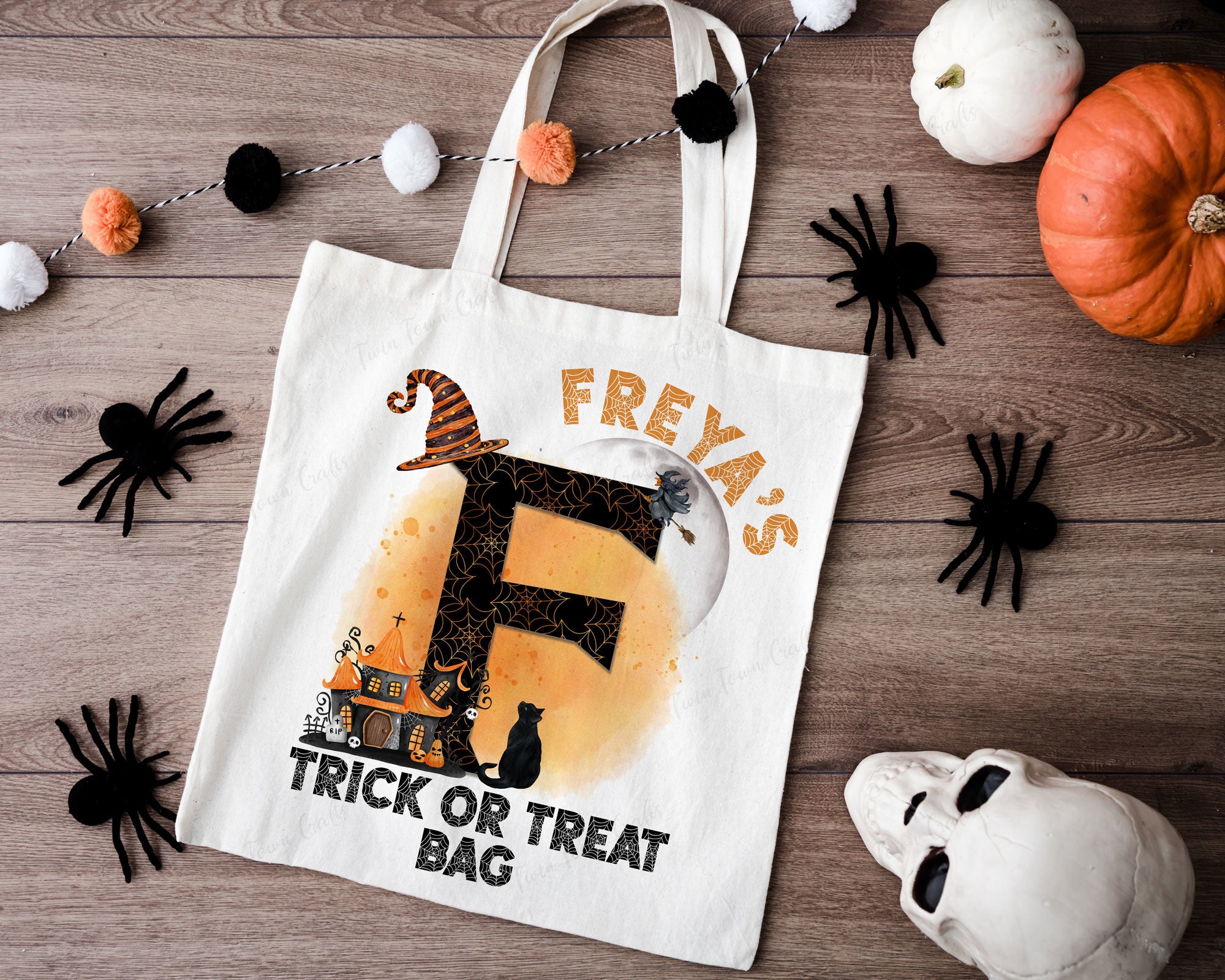 Personalised Halloween witch trick or treat bag
