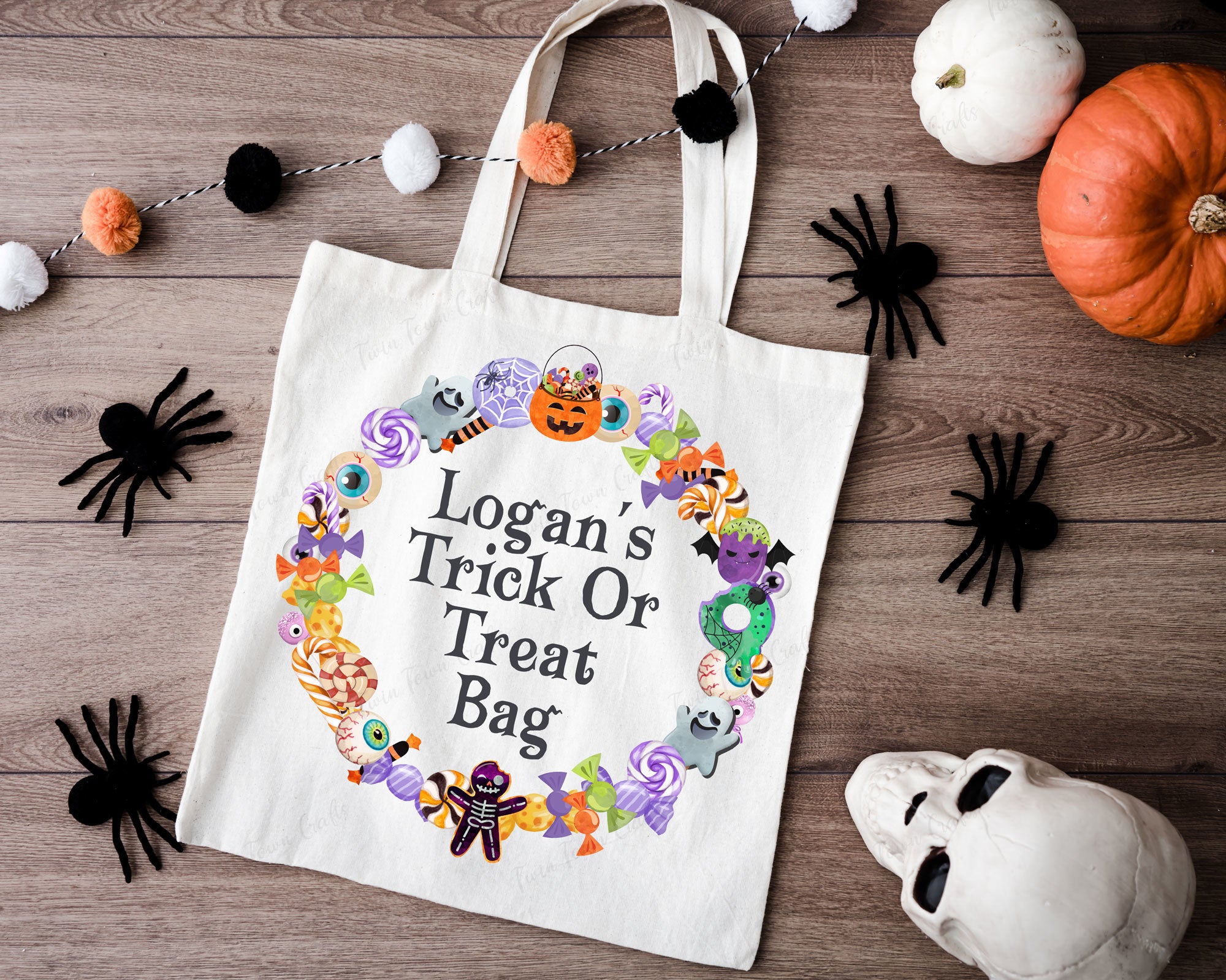 Personalised Halloween trick or treat bag