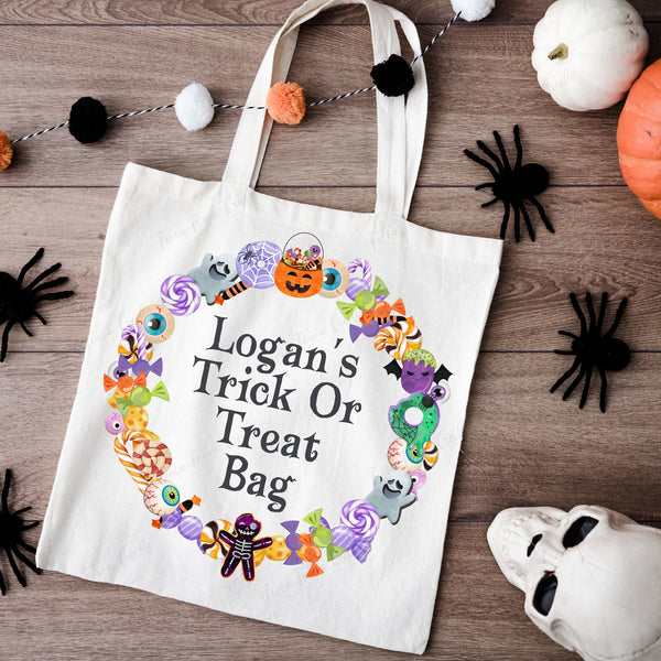 Personalised Halloween trick or treat bag