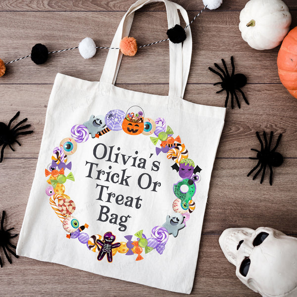 Personalised Halloween trick or treat bag