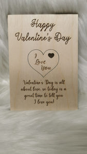 Laser Engraved wooden Valentines cards
