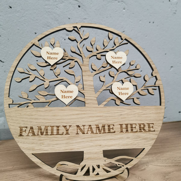 Handcrafted Wooden Family Tree Frame - A Treasured Family Heirloom