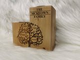 Personalised Family Tree Wood Tealight Candle Holder