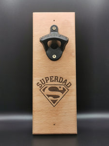 Superdad Engraved Beech Wood Bottle Opener - The Ultimate Father’s Day Gift