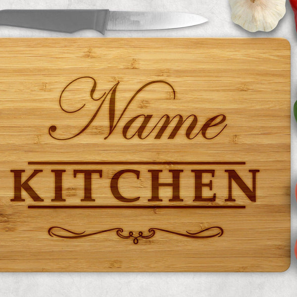 Personalised Kitchen Chopping Board featuring Name and Kitchen 