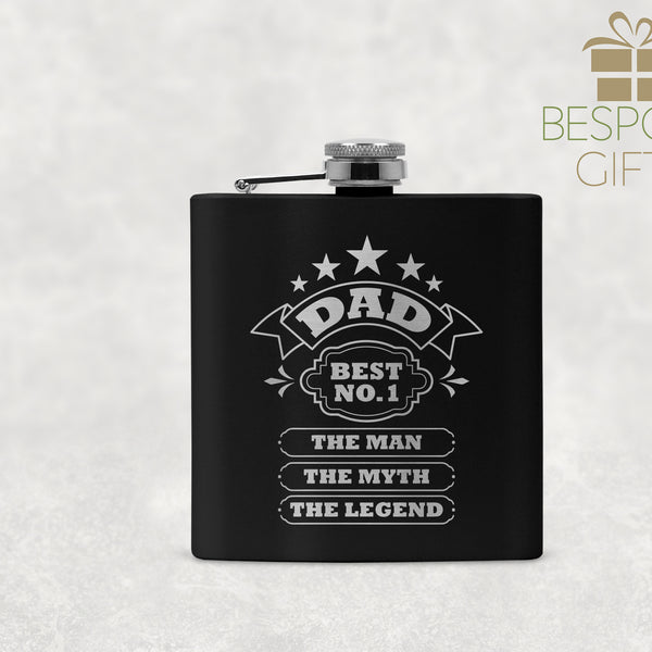 Dad - Man, Myth, Legend Hip Flask