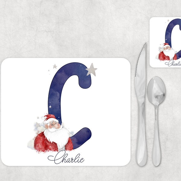 Santa Alphabet Placemat and Coaster Set