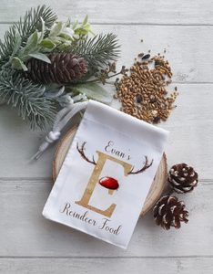 Personalised Reindeer alphabet Reindeer food bag