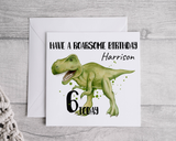 Personalised 'Have a Roarsome Birthday' Dinosaur Card