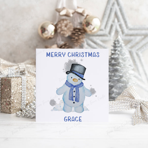 Personalised Christmas Snowman card