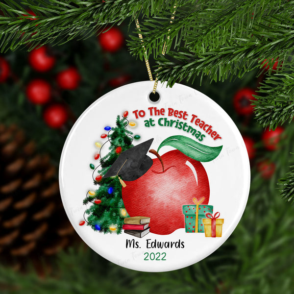 Personalised teacher Christmas Bauble