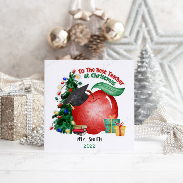 Personalised Teacher Christmas Card