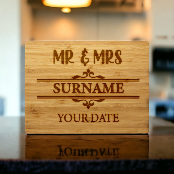 Nuptial Elegance - Personalised Solid Beech Wood Wedding Board