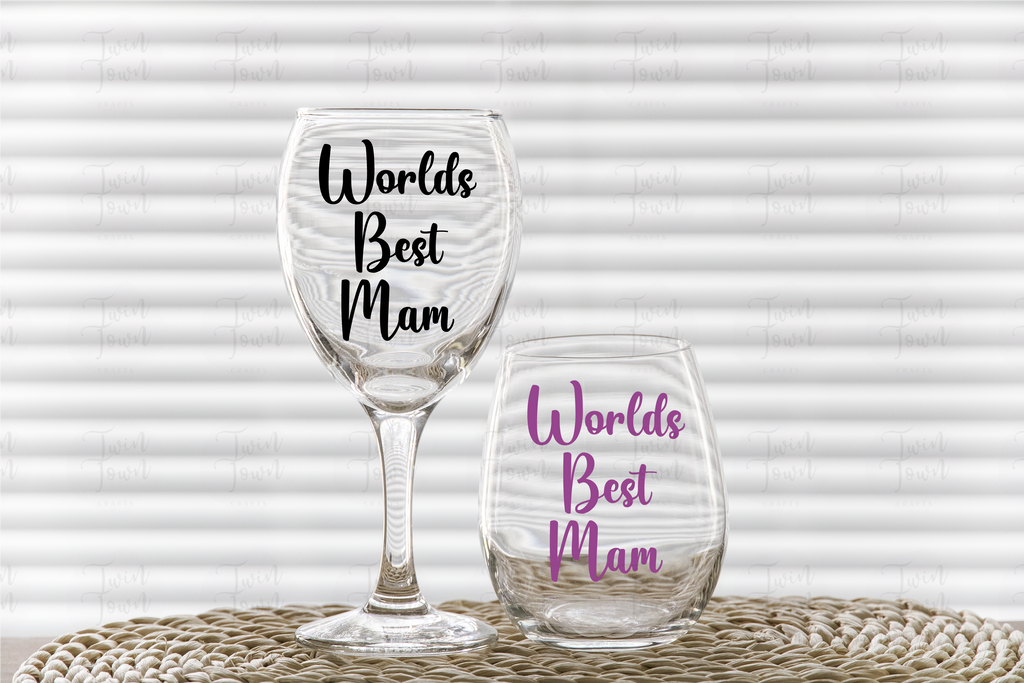 Personalised Worlds Best Mam Glass - Twin Town Crafts
