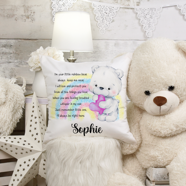 Rainbow bear Childrens Pillow