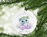 Beautiful baby loss memorial rainbow bear tree decoration - Twin Town Crafts