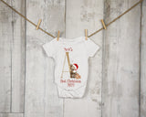 Christmas Brown teddy bear alphabet baby vest