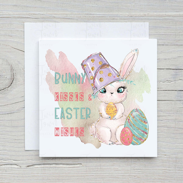 Bunny kisses, Easter wishes card - Twin Town Crafts