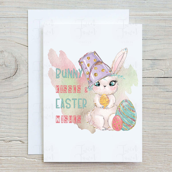 Bunny kisses, Easter wishes card - Twin Town Crafts