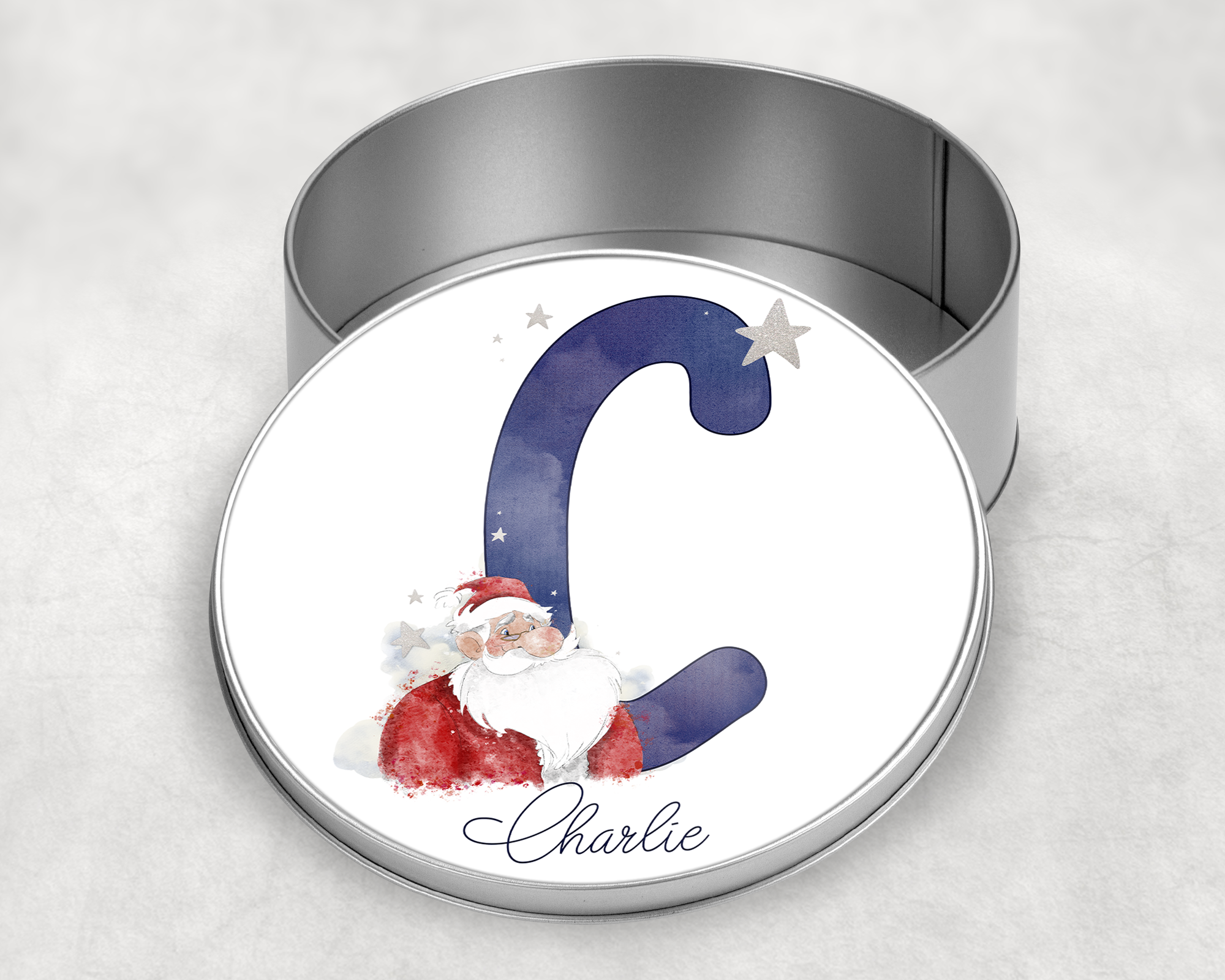 Personalised Santa Round Tin