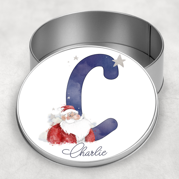 Personalised Santa Round Tin